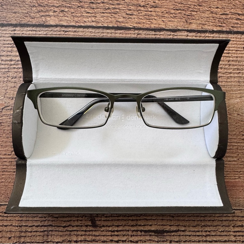 Pro Design Denmark Eyeglasses 1162 Green Frame Model with Rx Lens and Case